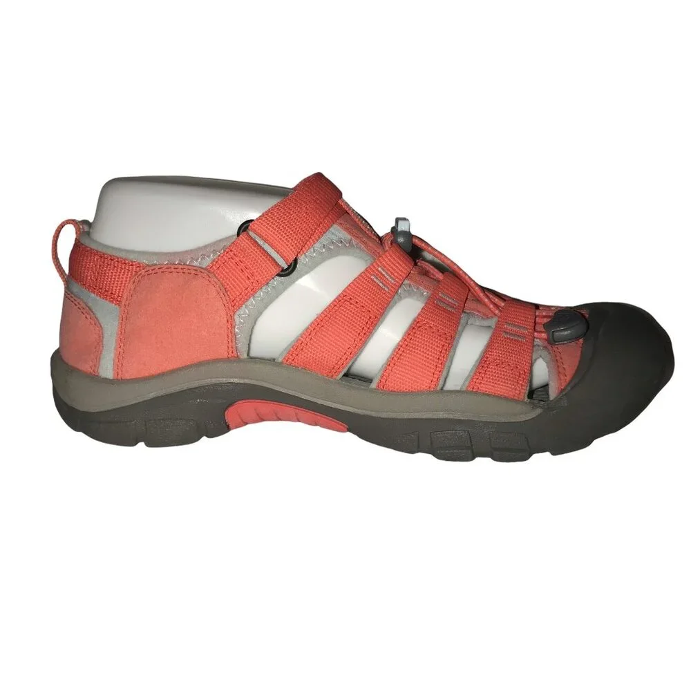 Keen Pink Leather Sandals Mens 6 Canvas Hiking Camping Outdoor Water Shoes